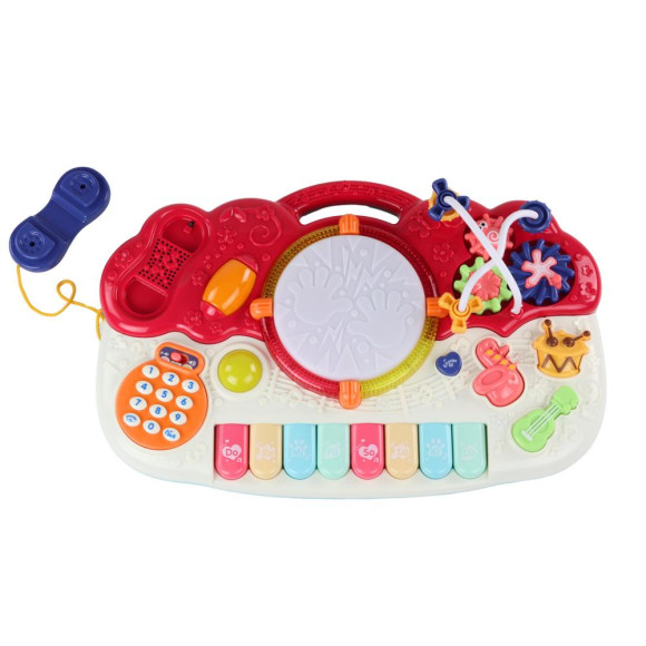 Organki Pianinko Edukacyjne Muzyczne Bębenek Dźwięki Światła