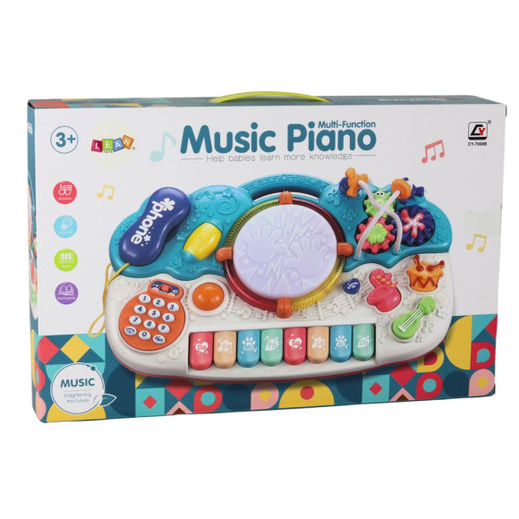 Organki Pianinko Edukacyjne Muzyczne Bębenek Dźwięki Światła