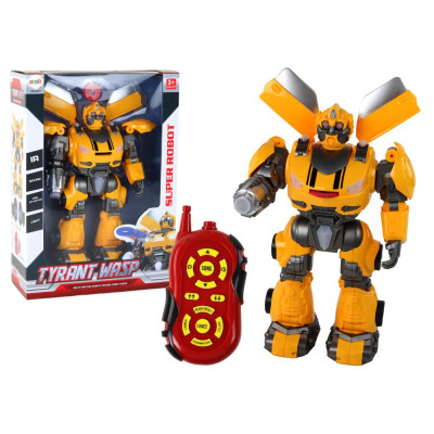 Duży Robot Zdalnie Sterowany R/C Żółty Dźwięk Światła