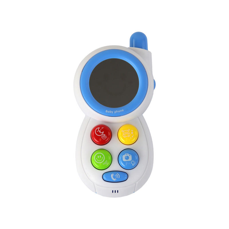 Niebieski Dziecięcy Telefon Interaktywny Światła Dźwięki Lusterko