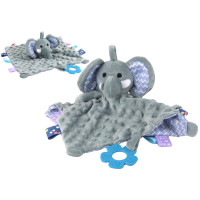 Słonik Pluszowa Przytulanka Kocyk Wypustki Gryzak Grzechotka