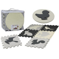 Miękkie Puzzle Mata Kontrastowa Edukacyjna Pianka EVA Szare 28 ele.