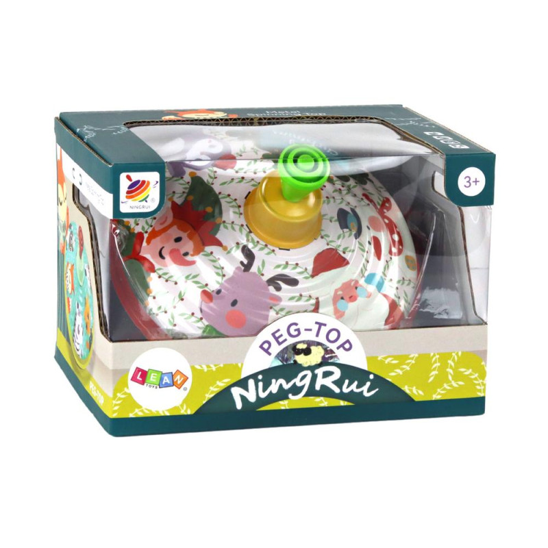 Bączek Metalowy Wirujący Święty Mikołaj Zabawka Tradycyjny