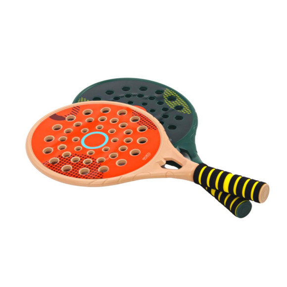 Zestaw 2 Rakietek Dla Dzieci Do Gry Padel Zielona Beżowa Piłka PU Żółta Zestaw 2 Rakietek Dla Dzieci Do Gry Padel Zielona Beżowa Piłka PU Żółta
