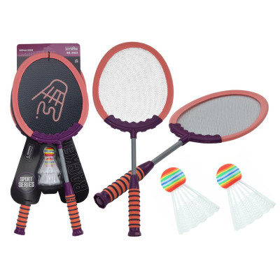 Zestaw 2 Rakietek Do Gry W Badmintona Paletki 2 Lotki Badminton Różowy