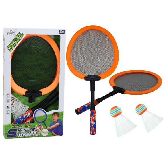 Zestaw 2 Rakietek Do Badmintona Paletki 2 Lotki Badminton Pomarańczowy Zestaw 2 Rakietek Do Badmintona Paletki 2 Lotki Badminton Pomarańczowy