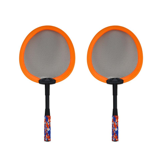 Zestaw 2 Rakietek Do Badmintona Paletki 2 Lotki Badminton Pomarańczowy Zestaw 2 Rakietek Do Badmintona Paletki 2 Lotki Badminton Pomarańczowy