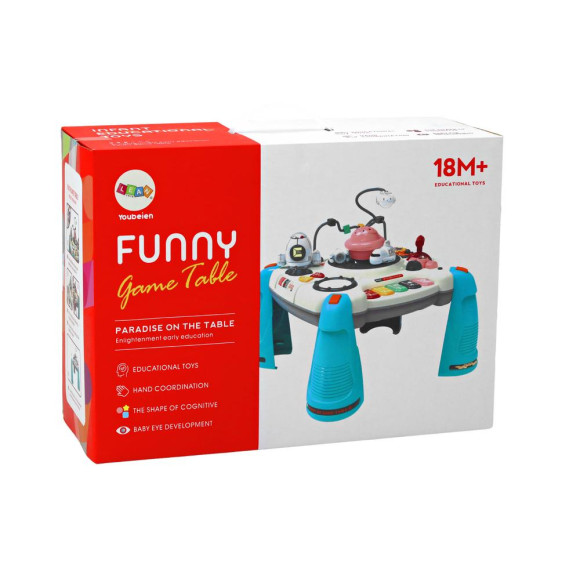 Interaktywny Stoliczek Edukacyjny Panel Dziecięcy Pianinko Kosmos Czerwony