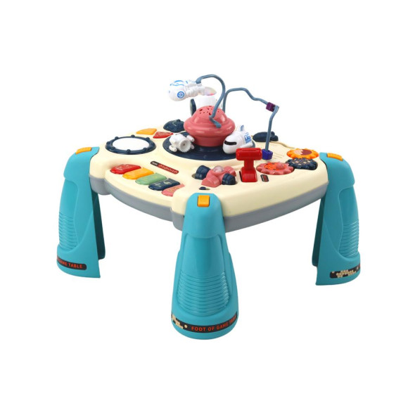 Interaktywny Stoliczek Edukacyjny Panel Dziecięcy Pianinko Kosmos Niebieski