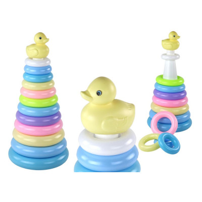 Piramidka Kaczuszka Układanka 12 Kółek 39cm x 17,5cm x 17,5cm