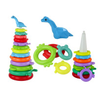 Piramidka Żyrafa Układanka 13 Kółek Kolorowa 43cm x 18cm x 18cm