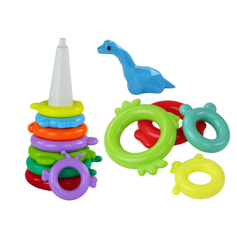 Piramidka Żyrafa Układanka 13 Kółek Kolorowa 43cm x 18cm x 18cm