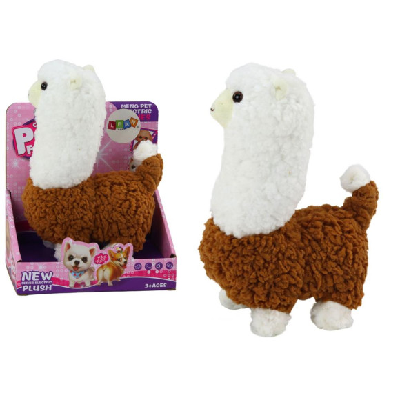Lama Interaktywne Zwierzątko Alpaka Brązowa Chodzi Gra 23 cm Lama Interaktywne Zwierzątko Alpaka Brązowa Chodzi Gra 23 cm