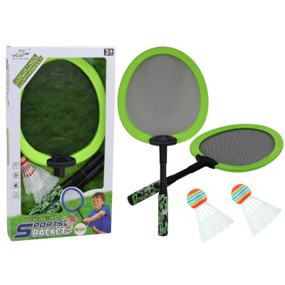Zestaw 2 Rakietek Do Badmintona Paletki 2 Lotki Badminton Zielony