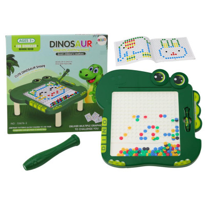 Tablica Magnetyczna Edukacyjna Dinozaur Pad Układanka Zielona Koraliki