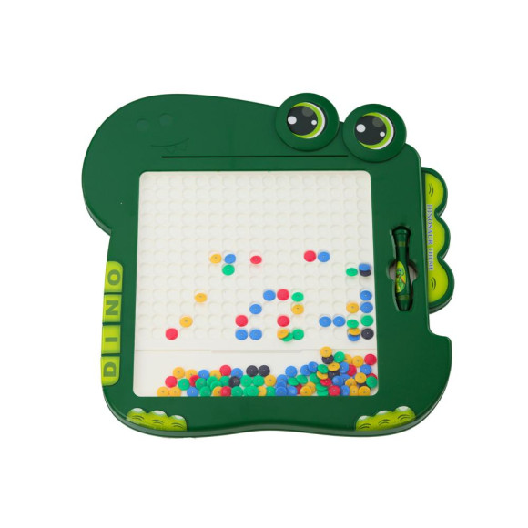 Tablica Magnetyczna Edukacyjna Dinozaur Pad Układanka Zielona Koraliki Tablica Magnetyczna Edukacyjna Dinozaur Pad Układanka Zielona Koraliki