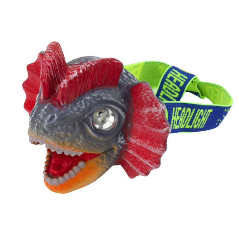 Latarka Czołówka Dinozaur Regulowana Opaska 3 Diody Led