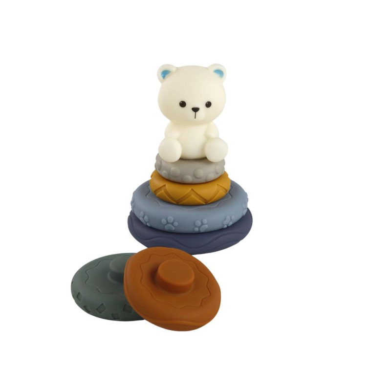 Zestaw Edukacyjny Dla Malucha Miękkie Klocki Piramidka Miś