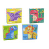 Edukacyjne Puzzle 6w1 Klocki Układanka Kostki 6 Obrazków Dinozaury 9 El.