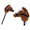 Pluszowa Głowa Konia Na Kiju Hobby Horse Koń Krótkowłosy Ciemnobrązowy Dźwięki