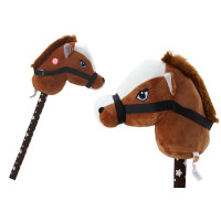 Pluszowa Głowa Konia Na Kiju Hobby Horse Koń Krótkowłosy Ciemnobrązowy Dźwięki