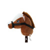 Pluszowa Głowa Konia Na Kiju Hobby Horse Koń Krótkowłosy Ciemnobrązowy Dźwięki