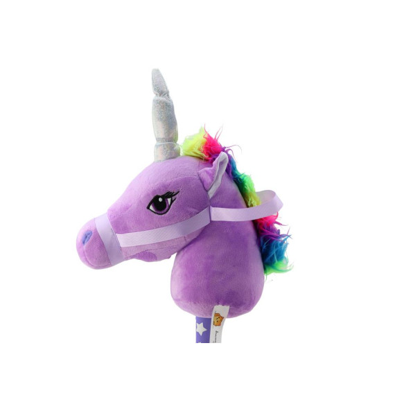 Pluszowa Głowa Jednorożca Na Kiju Hobby Horse Jednorożec Fioletowy Dźwięki