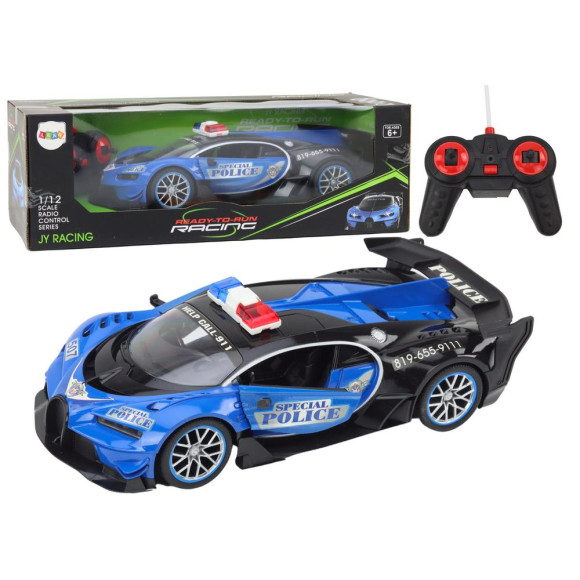 Auto Zdalnie Sterowane RC Policyjne w Skali 1:12 Niebieski Auto Zdalnie Sterowane RC Policyjne w Skali 1:12 Niebieski
