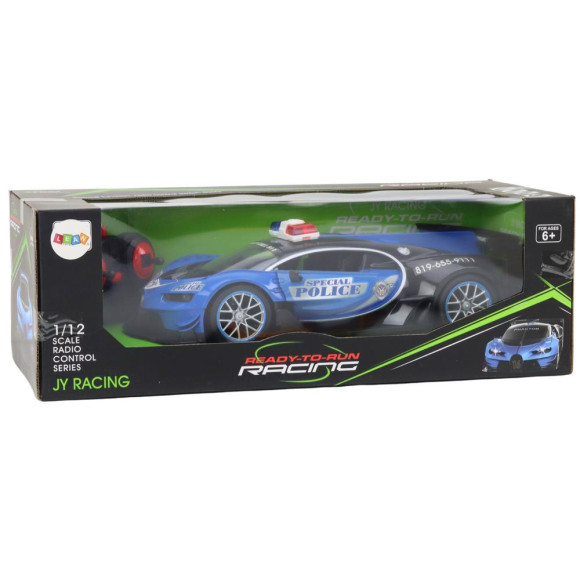 Auto Zdalnie Sterowane RC Policyjne w Skali 1:12 Niebieski Auto Zdalnie Sterowane RC Policyjne w Skali 1:12 Niebieski
