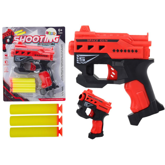 Mini Pistolet Na Strzałki Piankowe Z Przyssawkami Czerwony Mini Pistolet Na Strzałki Piankowe Z Przyssawkami Czerwony