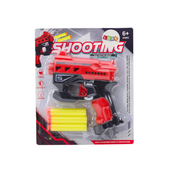 Mini Pistolet Na Strzałki Piankowe Z Przyssawkami Czerwony Mini Pistolet Na Strzałki Piankowe Z Przyssawkami Czerwony