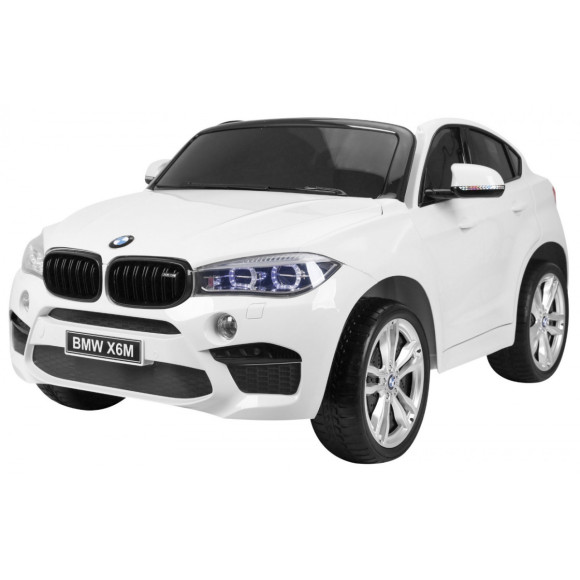 BMW X6M XXL dla 2 dzieci Biały + Pilot + Ekoskóra + Pasy + Wolny Start + MP3 USB + LED BMW X6M XXL dla 2 dzieci Biały + Pilot + Ekoskóra + Pasy + Wolny Start + MP3 USB + LED