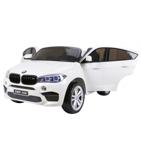BMW X6M XXL dla 2 dzieci Biały + Pilot + Ekoskóra + Pasy + Wolny Start + MP3 USB + LED BMW X6M XXL dla 2 dzieci Biały + Pilot + Ekoskóra + Pasy + Wolny Start + MP3 USB + LED