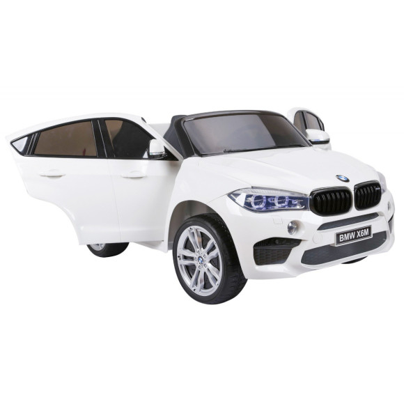BMW X6M XXL dla 2 dzieci Biały + Pilot + Ekoskóra + Pasy + Wolny Start + MP3 USB + LED BMW X6M XXL dla 2 dzieci Biały + Pilot + Ekoskóra + Pasy + Wolny Start + MP3 USB + LED