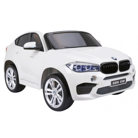 BMW X6M XXL dla 2 dzieci Biały + Pilot + Ekoskóra + Pasy + Wolny Start + MP3 USB + LED BMW X6M XXL dla 2 dzieci Biały + Pilot + Ekoskóra + Pasy + Wolny Start + MP3 USB + LED