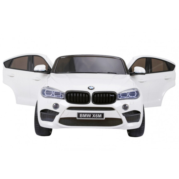 BMW X6M XXL dla 2 dzieci Biały + Pilot + Ekoskóra + Pasy + Wolny Start + MP3 USB + LED BMW X6M XXL dla 2 dzieci Biały + Pilot + Ekoskóra + Pasy + Wolny Start + MP3 USB + LED