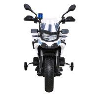 Motor Policyjny BMW F850 GS na akumulator dla dzieci + Kółka pomocnicze + Syrena + Światła + 2 Kufry + Wolny Start