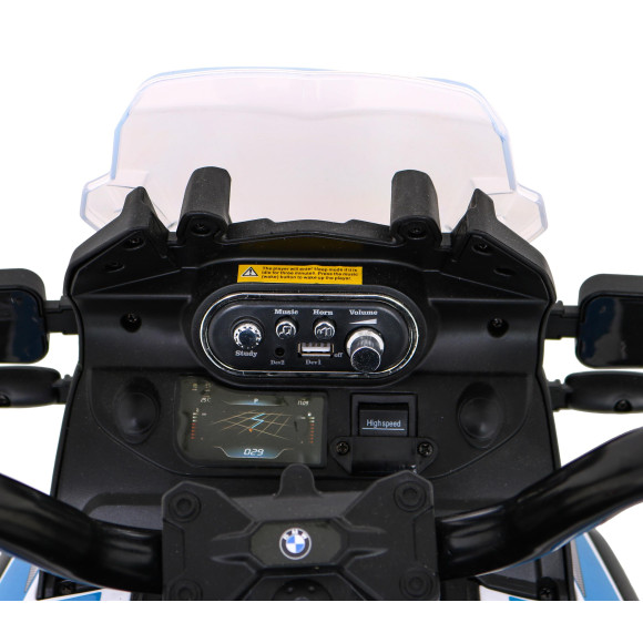Motor Policyjny BMW F850 GS na akumulator dla dzieci + Kółka pomocnicze + Syrena + Światła + 2 Kufry + Wolny Start Motor Policyjny BMW F850 GS na akumulator dla dzieci + Kółka pomocnicze + Syrena + Światła + 2 Kufry + Wolny Start