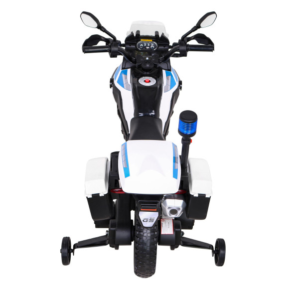 Motor Policyjny BMW F850 GS na akumulator dla dzieci + Kółka pomocnicze + Syrena + Światła + 2 Kufry + Wolny Start Motor Policyjny BMW F850 GS na akumulator dla dzieci + Kółka pomocnicze + Syrena + Światła + 2 Kufry + Wolny Start