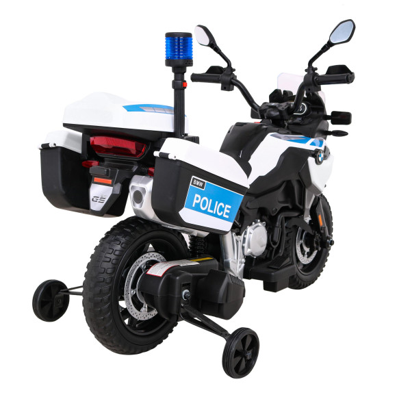 Motor Policyjny BMW F850 GS na akumulator dla dzieci + Kółka pomocnicze + Syrena + Światła + 2 Kufry + Wolny Start Motor Policyjny BMW F850 GS na akumulator dla dzieci + Kółka pomocnicze + Syrena + Światła + 2 Kufry + Wolny Start