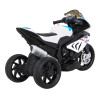 Motor BMW HP4 na akumulator dla dzieci Biały + 3 Koła + LED + MP3 USB + Ekoskóra
