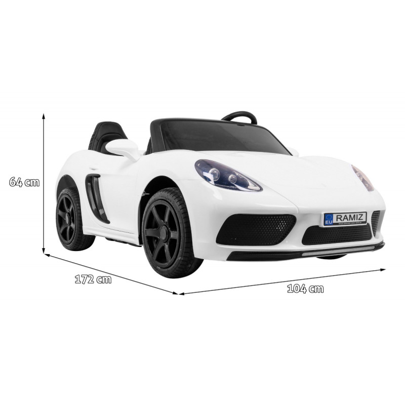 Perfecta Auto dla 2 dzieci Biały + Pompowane koła + Silnik bezszczotkowy + MP3 LED + Wolny Start