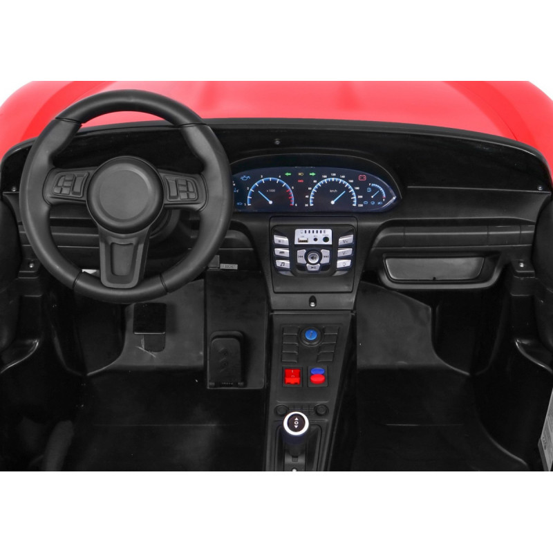 Perfecta Auto dla 2 dzieci Czerwony + Pompowane koła + Silnik bezszczotkowy + MP3 LED + Wolny Start
