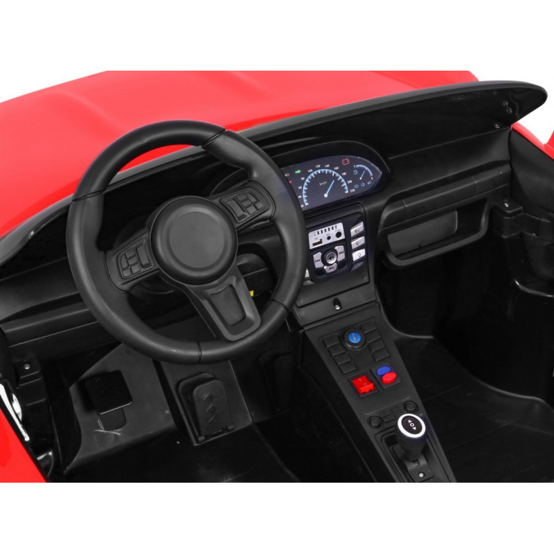 Perfecta Auto dla 2 dzieci Czerwony + Pompowane koła + Silnik bezszczotkowy + MP3 LED + Wolny Start