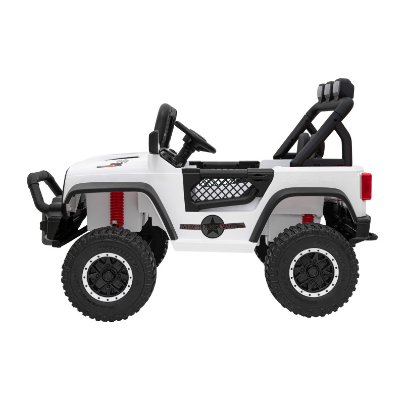 Autko terenowe Geoland Power dla 2 dzieci Biały + Pilot + Silniki 2x200W + Bagażnik + Radio MP3 + LED