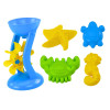 Zestaw Do Piasku Wiaderko Młynek Sitko Foremki 9 El Kolorowy