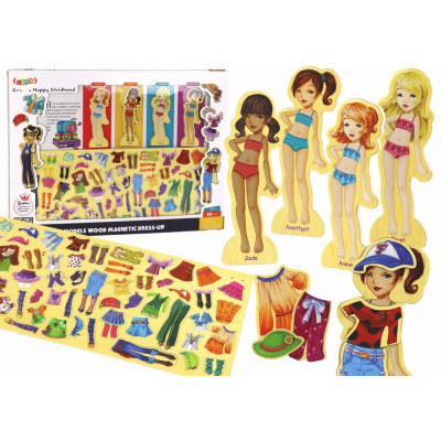 Puzzle Magnetyczne Lalki Ubrania Stylizacja 65 Elementów Ubioru