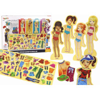 Puzzle Magnetyczne Lalki Ubrania Stylizacja 65 Elementów Ubioru