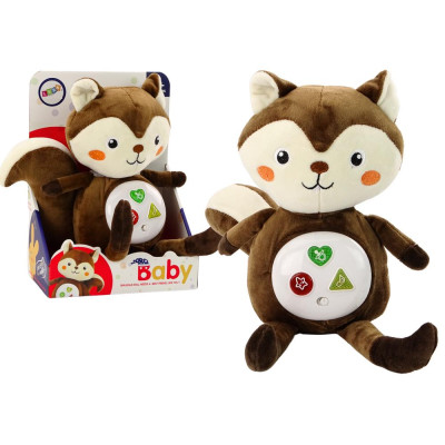 Pluszowa Wiewiórka Interaktywna Edukacyjna Usypiacz Przytulanka Melodie