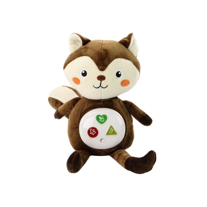 Pluszowa Wiewiórka Interaktywna Edukacyjna Usypiacz Przytulanka Melodie